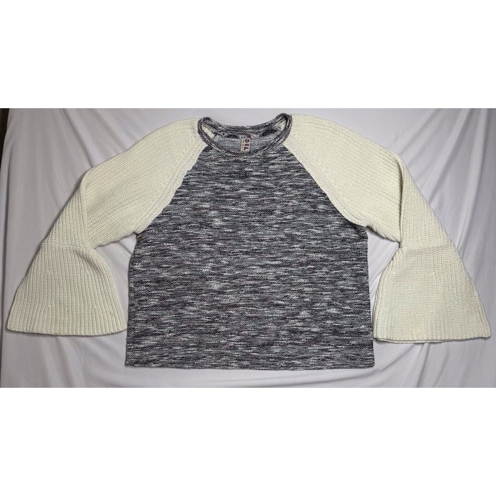 Anthropologie Dolan Gray Ivory Knit Raglan Bell Sleeve Pullover Sweater Womens M